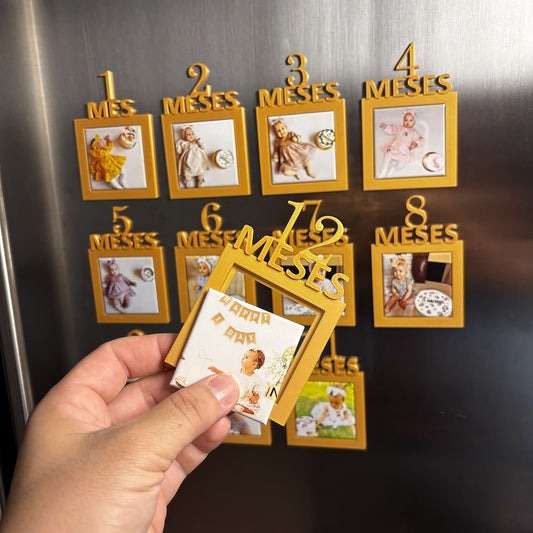 1-12 MESES Magnetic Photo Frame 3D Print File - Commercial Use